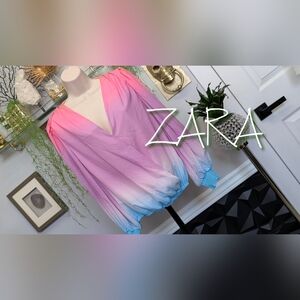 Zara Rainbow Princess Sleeve Blouse Top MD